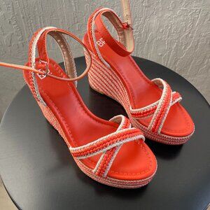 Nordstrom BP Orange/White Wedges Size 8 - NEW
